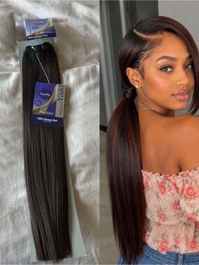 Natural Yaky F1B/33 Human Hair Blend Straight 18” Extensions